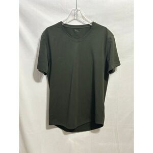 BYLT Basics Men Large Olive Green Drop Cut V-Neck Lux Short Sleeve T-Shirt Tee